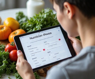 Person looking at a healthy meal plan on a tablet